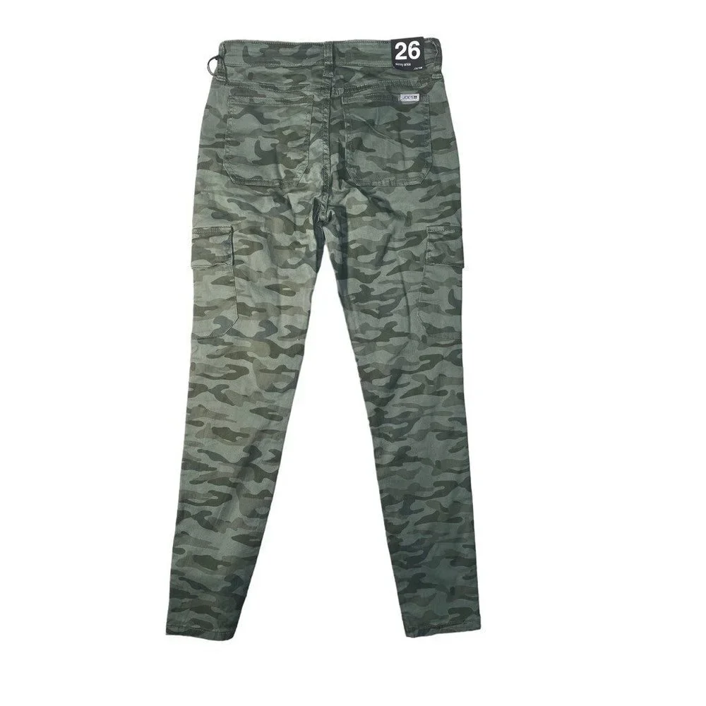 Joes Jeans Womens Skinny Cargo Jeans Green‎ Camouflage Stretch Pockets 26 New